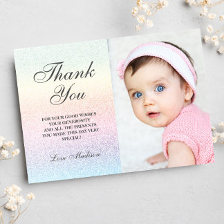 Cartão De Agradecimento Rainbow Thank You Cards Glitter Photo