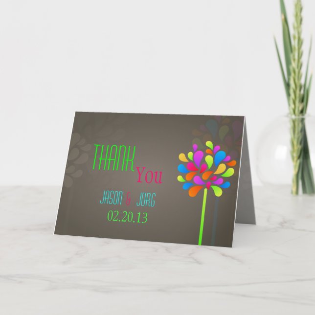 Cartão De Agradecimento Rainbow Tree Thank You Card (Frente)