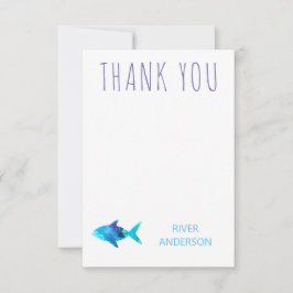 Cartão De Agradecimento Rainbow Watercolor Fish Sob O Mar Obrigado