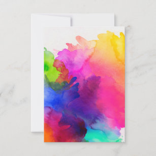 Cartão De Agradecimento Rainbow Watercolor Tie Dye Ink