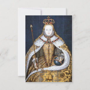 Cartão De Agradecimento Rainha Elizabeth I da Inglaterra em Coronation Rob