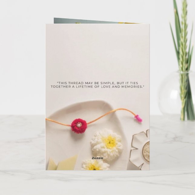 Cartão De Agradecimento Raksha Bandhan Card (Verso)