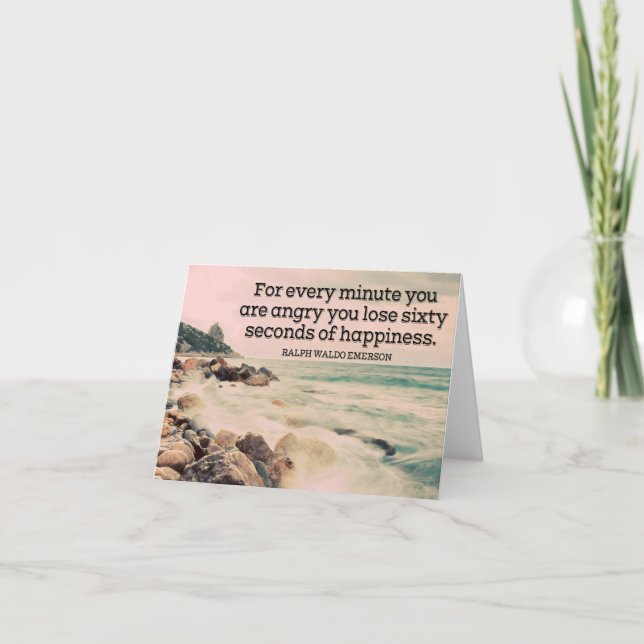 Cartão De Agradecimento Ralph Waldo Emerson - A Felicidade Inspiracional (Frente)