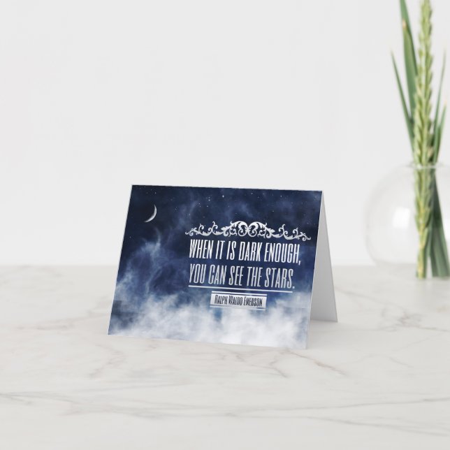 Cartão De Agradecimento Ralph Waldo Emerson Citação Inspiracional "Estrela (Frente)