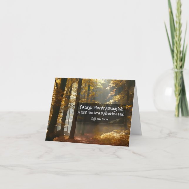 Cartão De Agradecimento Ralph Waldo Emerson Citação Inspiracional "Trilha" (Frente)