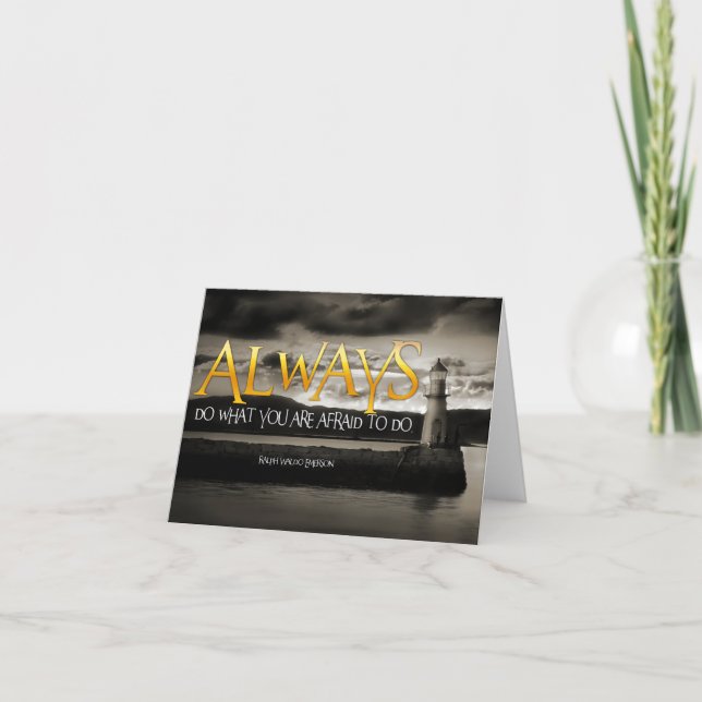 Cartão De Agradecimento Ralph Waldo Emerson Cotação Inspiracional Sempre f (Frente)