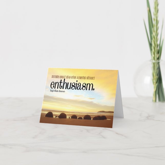 Cartão De Agradecimento Ralph Waldo Emerson Entusiasmo Inspiracional de Ci (Frente)