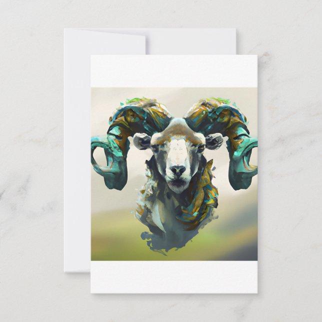 Cartão De Agradecimento Ram pintado (Frente)