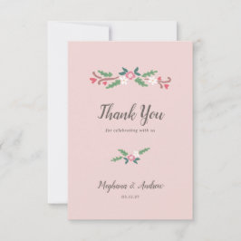 Cartão De Agradecimento Ramalhete Floral Rústico Romântico