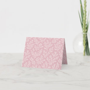 Cartão De Agradecimento Raminhos da Floresta Neutro - Rosa Suave