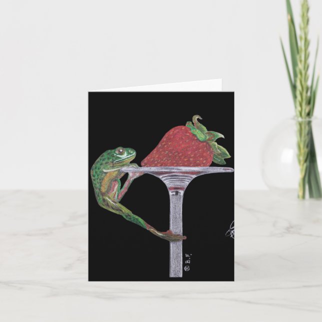 CARTÃO DE AGRADECIMENTO RANA ATRAPANDO UN FRESÓN (Frente)