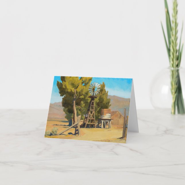 Cartão De Agradecimento Ranch Windmill, Carson, Nevada por Maynard Dixon (Frente)