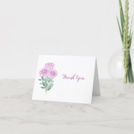 Cartão De Agradecimento Ranunculus & Anêmonas Festa de Noivado Personalizá