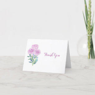 Cartão De Agradecimento Ranunculus & Anêmonas Festa de Noivado Personalizá