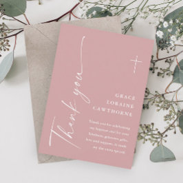 Cartão De Agradecimento Raparigas Rosa Dusty, Escuro Moderno, Escuro, Bati