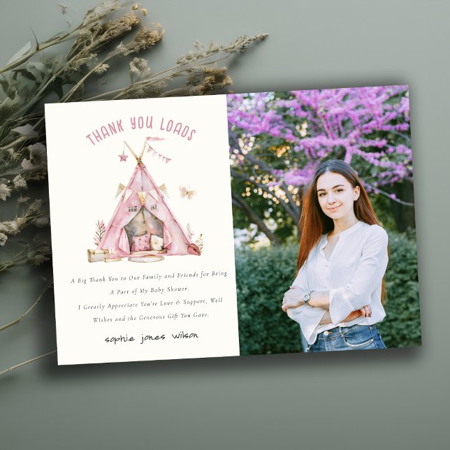 Cartão De Agradecimento Raparigas Rosa Tendem Sleepover Foto do Desmoronam (Criador carregado)