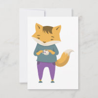 Raposa-branca com xícara de chá