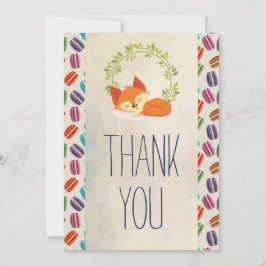 Cartão De Agradecimento Raposa Laranja Bonita com Terra Obrigado