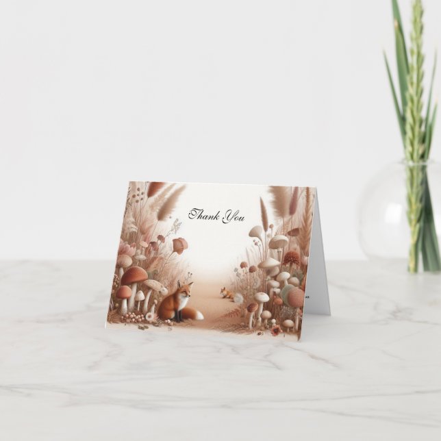 Cartão De Agradecimento Raposas de Florestas de Outono Encantadas (Frente)