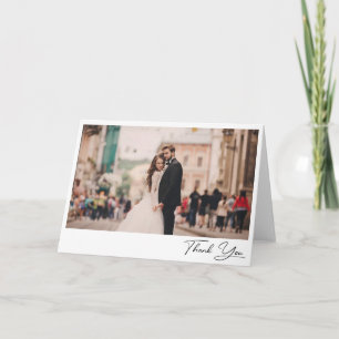 Cartão De Agradecimento Rascunho Elegante de Classe Foto Casamento Em Bran