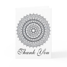 Ready To Color Intricate Mandala Thank You Card