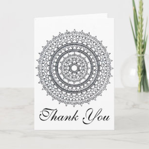 Cartão De Agradecimento Ready To Color Intricate Mandala Thank You Card