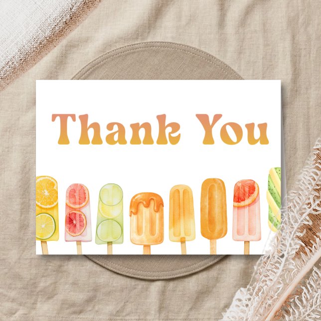 Cartão De Agradecimento Ready to Pop Popsicle Baby Shower (Popsicle Summer Baby Shower Thank You Card)