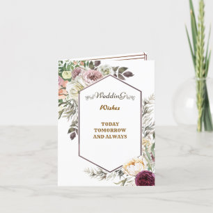 Cartão De Agradecimento Real Casamento Floral Saudações de Desejo
