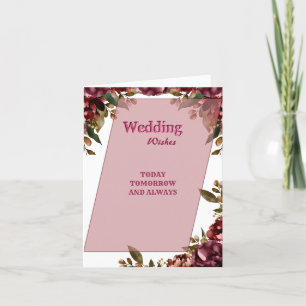 Cartão De Agradecimento Real Casamento Floral Saudações de Desejo