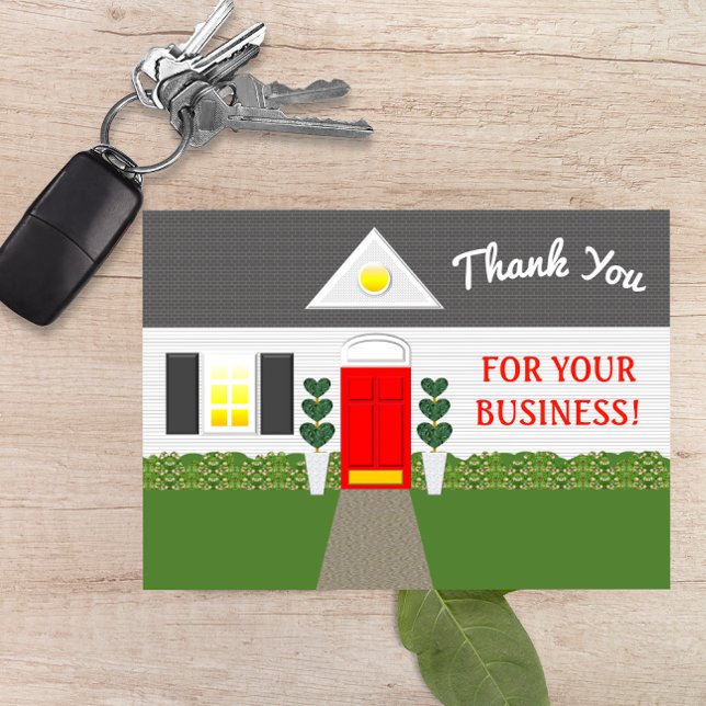 Cartão De Agradecimento Realtor Cute House Thank You Card (Criador carregado)