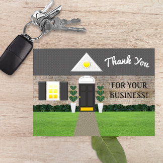 Cartão De Agradecimento Realtor Whitewashed Brick House Thank You Card