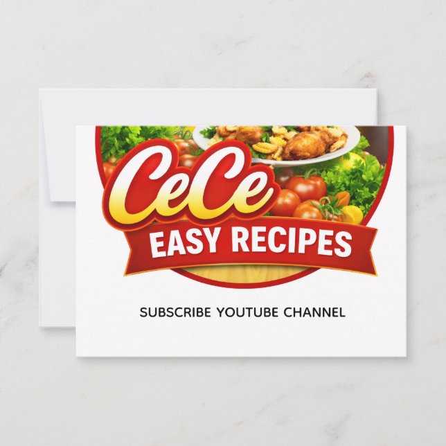 Cartão de Agradecimento Receitas Fáceis Cece (Frente)