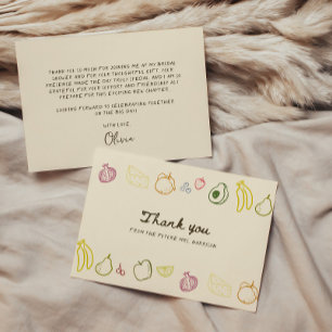 Cartão De Agradecimento Recém-chegado ao Mercado Desenho à Mão para Chá de