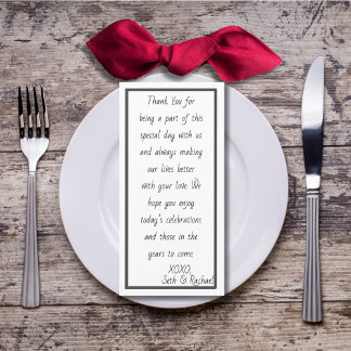 Cartão De Agradecimento Recepção Simples e Elegante