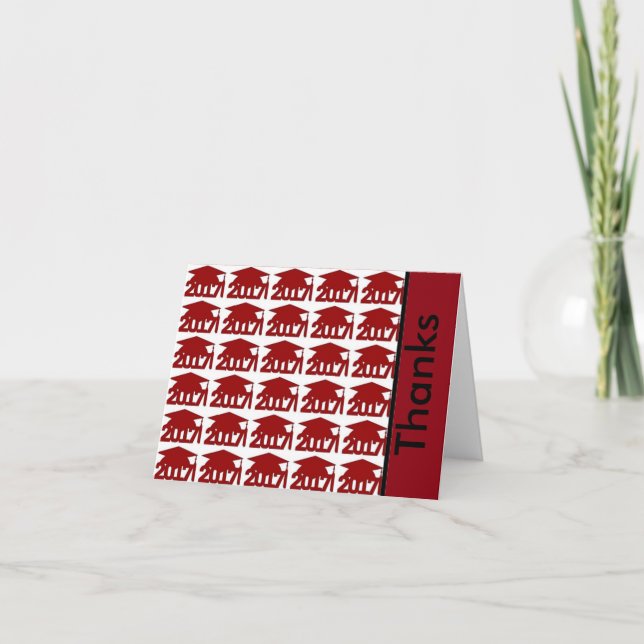 Cartão De Agradecimento Red 2017 Graduation Custom (Personalização Da Grad (Frente)