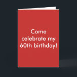 Cartão De Agradecimento Red 60th Birthday Celebration Invitation<br><div class="desc">Great invitation!</div>