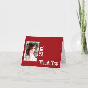 Cartão De Agradecimento Red and White Grunge Frame Thank You card