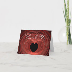 Cartão De Agradecimento Red Black Spiral Abstract Heart Gratitude Template