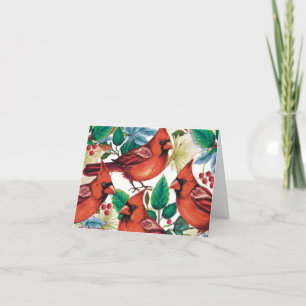 Cartão De Agradecimento Red Cardinal Birds Natal Férias de inverno