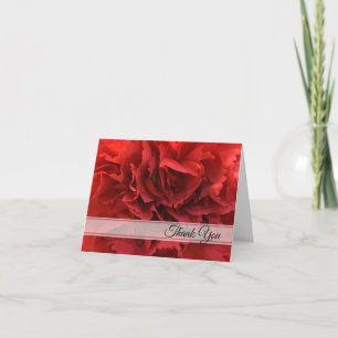 Cartão De Agradecimento Red Carnação Floral Obrigado pela sua simpatia
