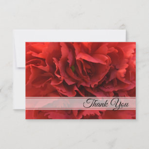 Cartão De Agradecimento Red Carnação Floral Obrigado pela sua simpatia