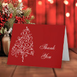 Cartão De Agradecimento Red Christmas Tree Winter Obrigado<br><div class="desc">Personalize a festiva Árvore de Natal Vermelha Inverno Obrigado Nota dentro da Placa e saia. Se desejar, você pode mudar a cor externa da placa e também adicionar sua própria nota pessoal de apreciação e dentro de gratidão. Adequado para ofertas recebidas após as férias de Natal ou chá de panela...</div>