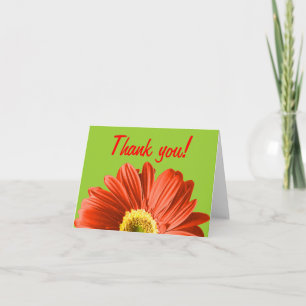 Cartão De Agradecimento Red Daisy Flower Obrigado Ou Personalizado