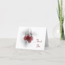 Cartão De Agradecimento Red Frosty Winter Berries Obrigado