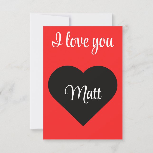 Cartão De Agradecimento Red Happy heart romance graphic (Frente)