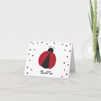 Cartão De Agradecimento Red Ladybug Baby Girl's Birthday Thank You