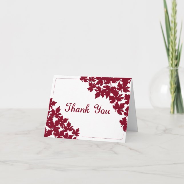 Cartão De Agradecimento Red Maple Thank You Card (Frente)