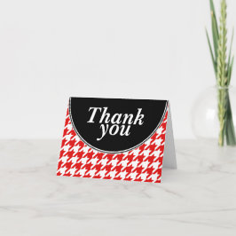 Cartão De Agradecimento Red Personalized Houndstooth Thank You cards