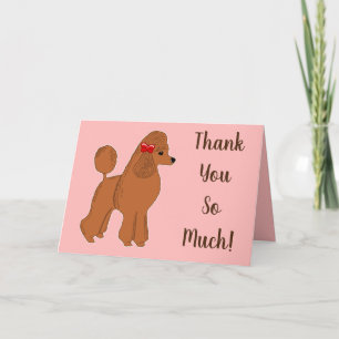 Cartão De Agradecimento Red Poodle Blush Pink Muito Obrigado