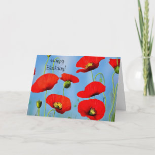 Cartão De Agradecimento Red Poppy Birthday